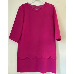 Kate Spade New York Hot Pink Scallop Hem Detail Dress Size 8 A Line Shift